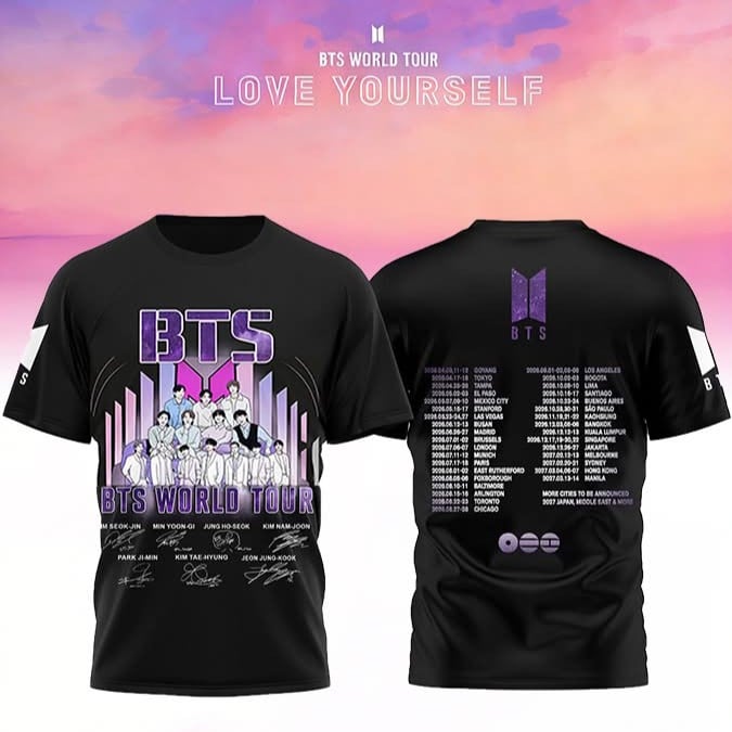 BTS Love Yourself World Tour Signatures T-Shirt - LeagueLockerGear
