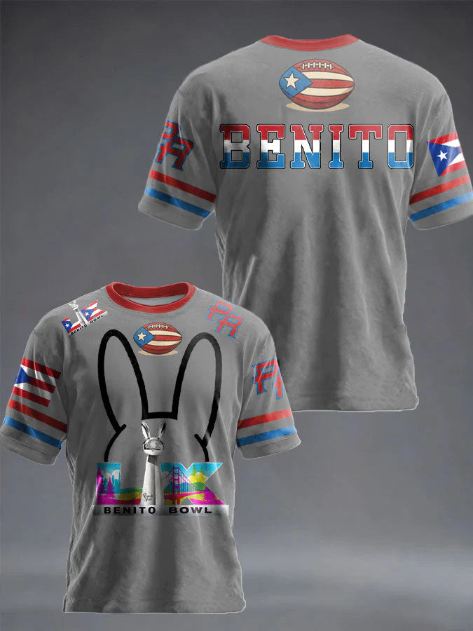 Bad Bunny Benito Bowl LX Football Jersey T-Shirt - LeagueLockerGear