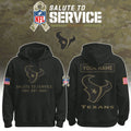 Houston Texans Salute To Service Custom Name Hoodie - LeagueLockerGear