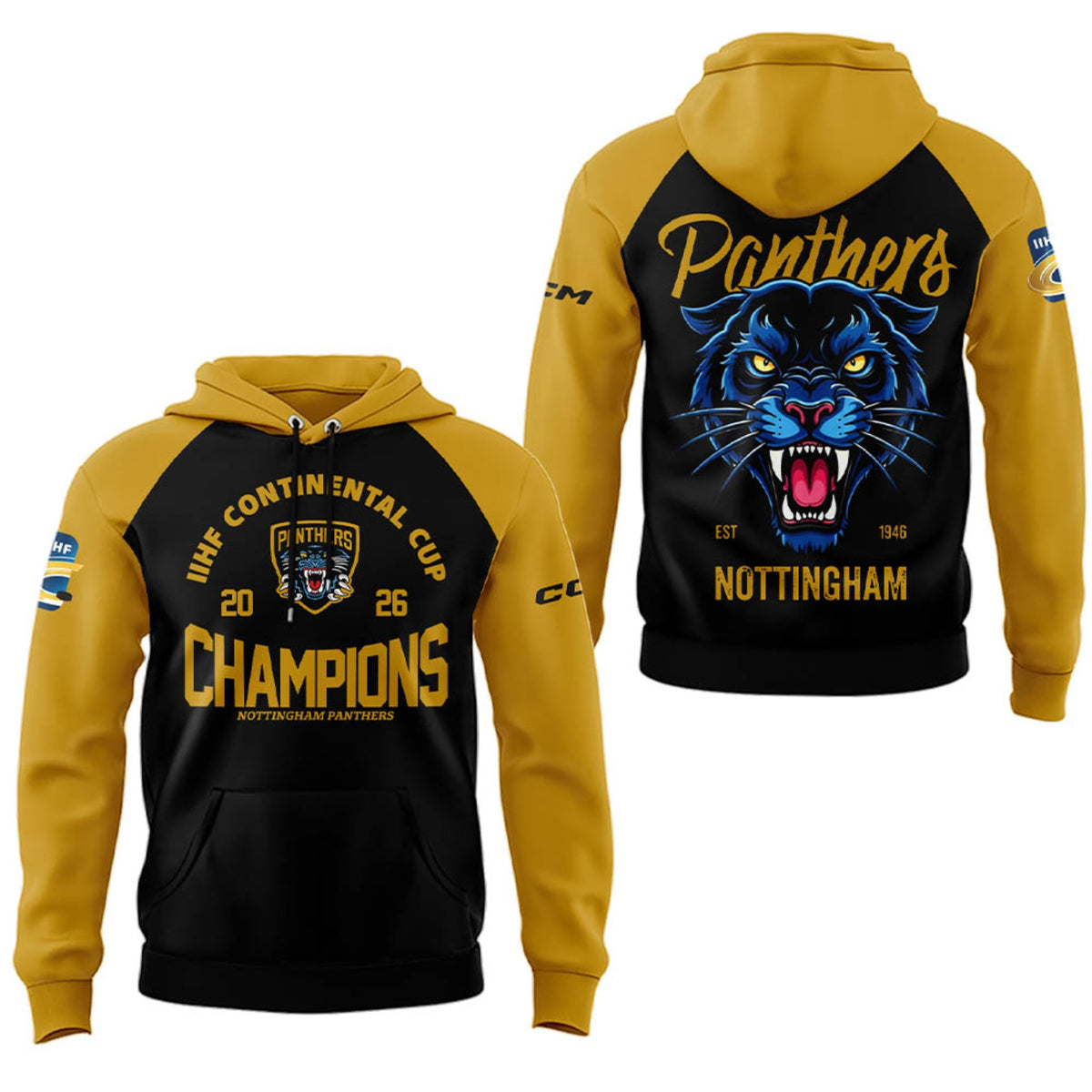 Nottingham Panthers IIHF Continental Cup Champions Hoodie - LeagueLockerGear