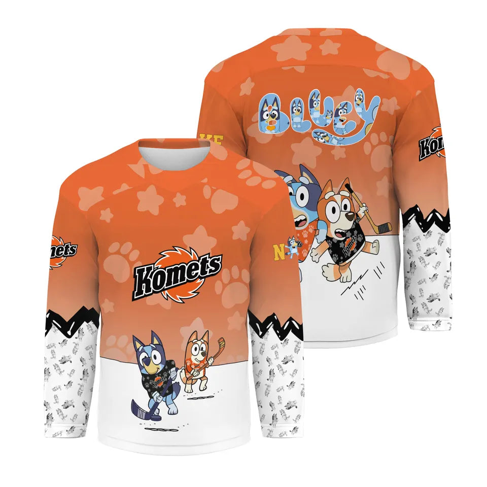 Fort Wayne Komets Bluey Night Hockey Jersey - LeagueLockerGear