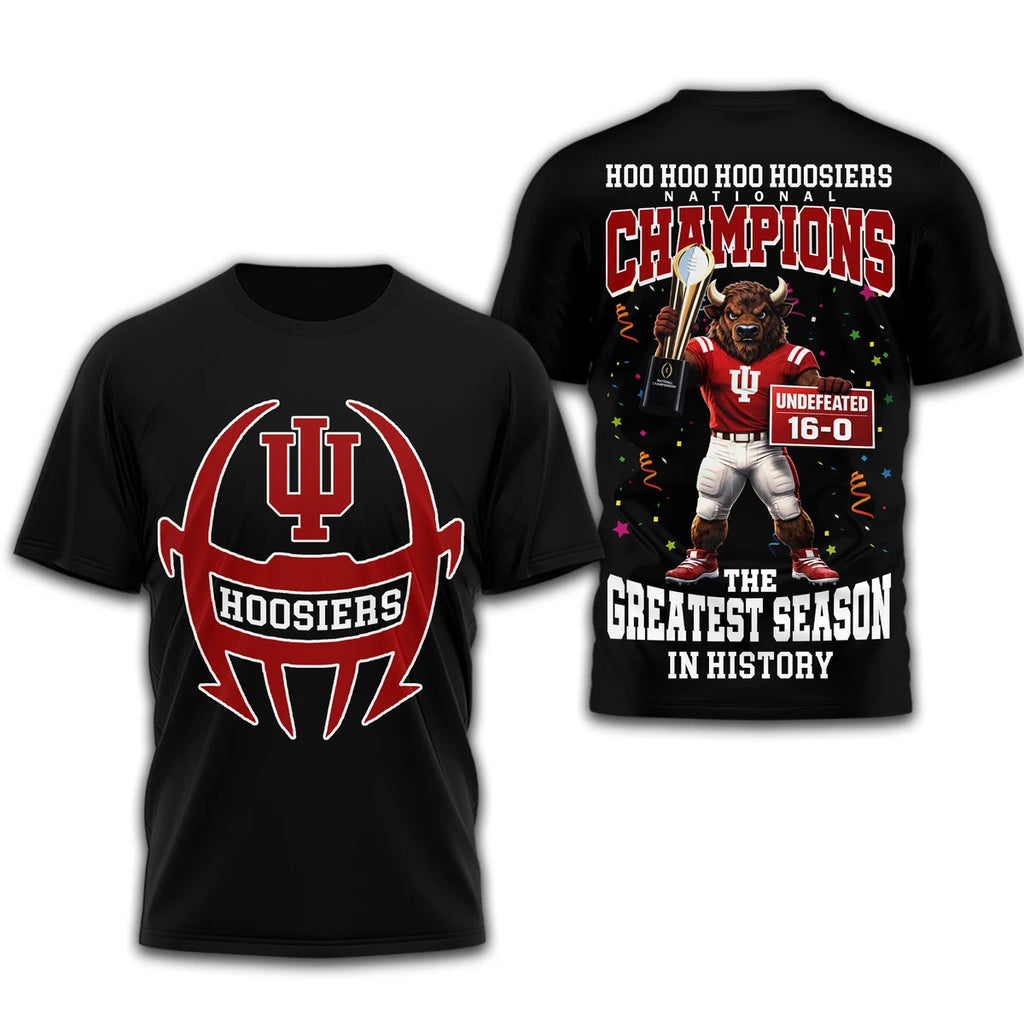 Indiana Hoosiers National Champions Undefeated The Greatest Season In History T-Shirt - LeagueLockerGear
