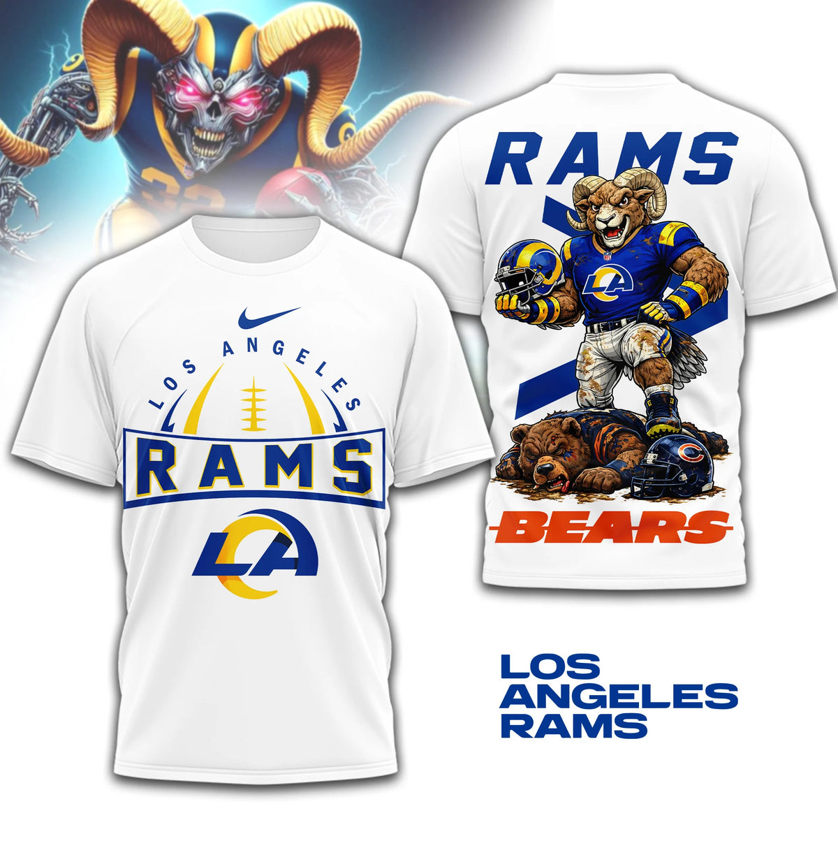 Los Angeles Rams Beat The Chicago Bears T-Shirt - LeagueLockerGear