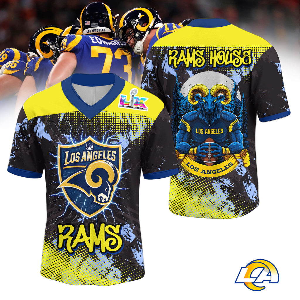 Los Angeles Rams Super Bowl LIX Rams House Football Jersey - LeagueLockerGear