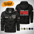 Personalized Name Love Firefighter Men Detachable Hat Waterproof Jacket - LeagueLockerGear