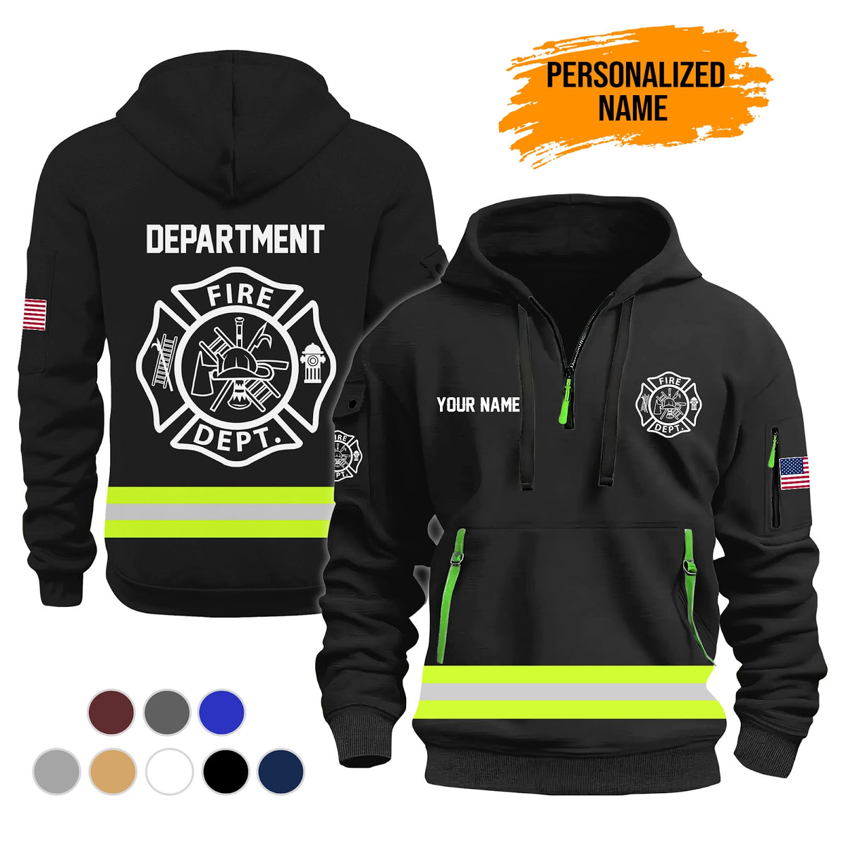 Firefighter Personalized Name Fire Department 3D Hoodie - LeagueLockerGear