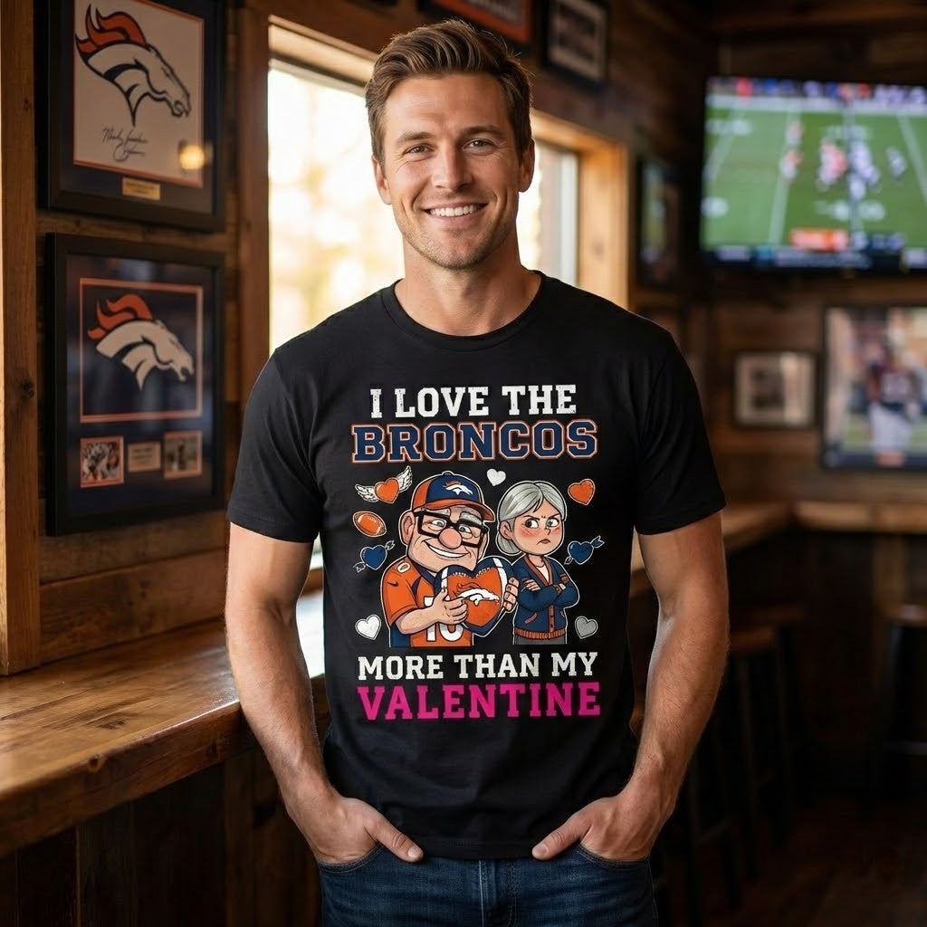 Denver Broncos Up Characters More Than My Valentine T-Shirt - LeagueLockerGear