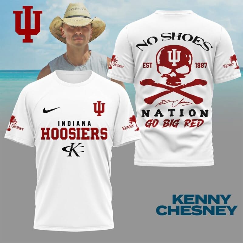 Indiana Hoosiers Kenny Chesney No Shoes Nation T-Shirt - LeagueLockerGear