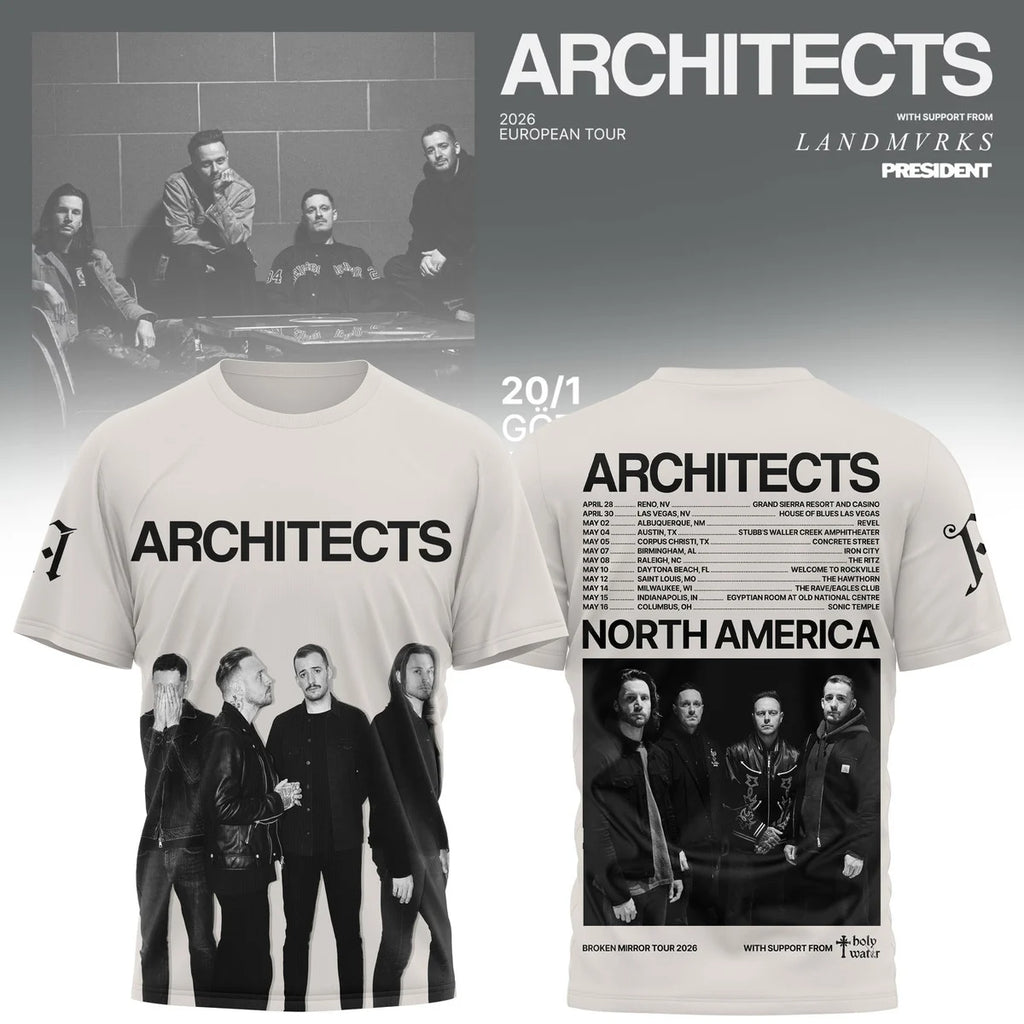 Architects Broken Mirror Tour 2026 North America T-Shirt - LeagueLockerGear