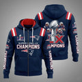 New England Patriots Super Bowl LX Champions Zip Hoodie - LeagueLockerGear