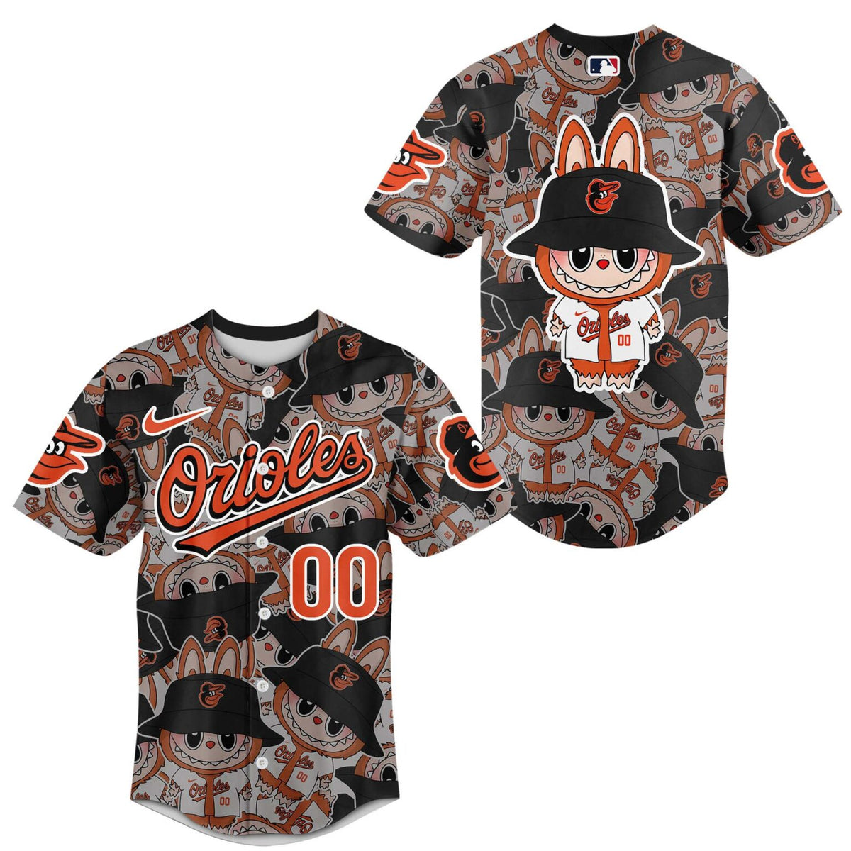 Baltimore Orioles Labubu X MLB Custom Baseball Jersey - LeagueLockerGear