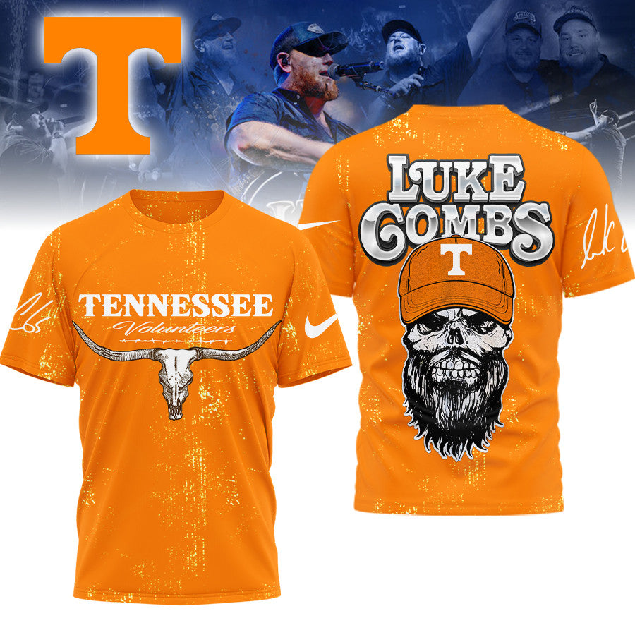 Tennessee Volunteers NCAA Luke Combs Country Music 3D T-Shirt - LeagueLockerGear