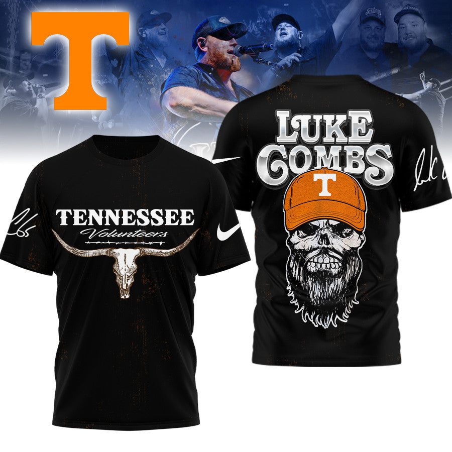 Tennessee Volunteers NCAA Luke Combs Country Music 3D T-Shirt - LeagueLockerGear