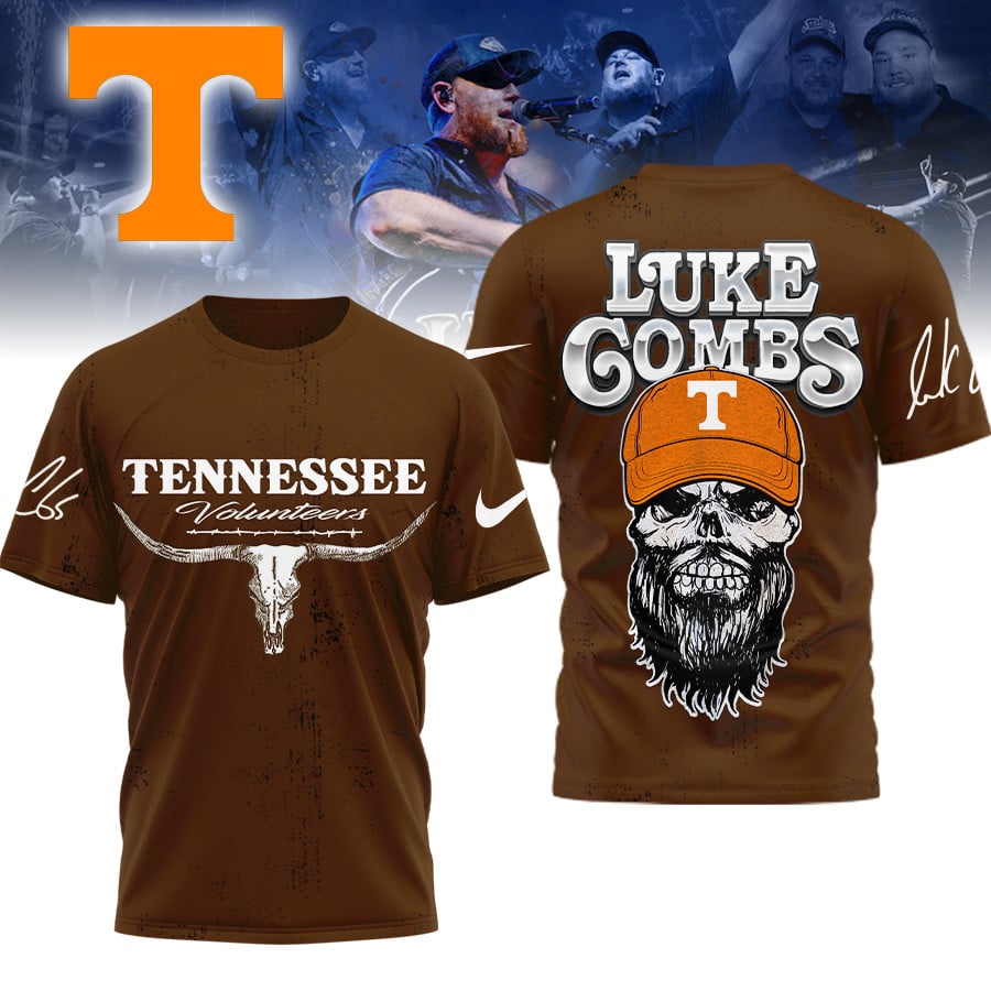 Tennessee Volunteers NCAA Luke Combs Country Music 3D T-Shirt - LeagueLockerGear