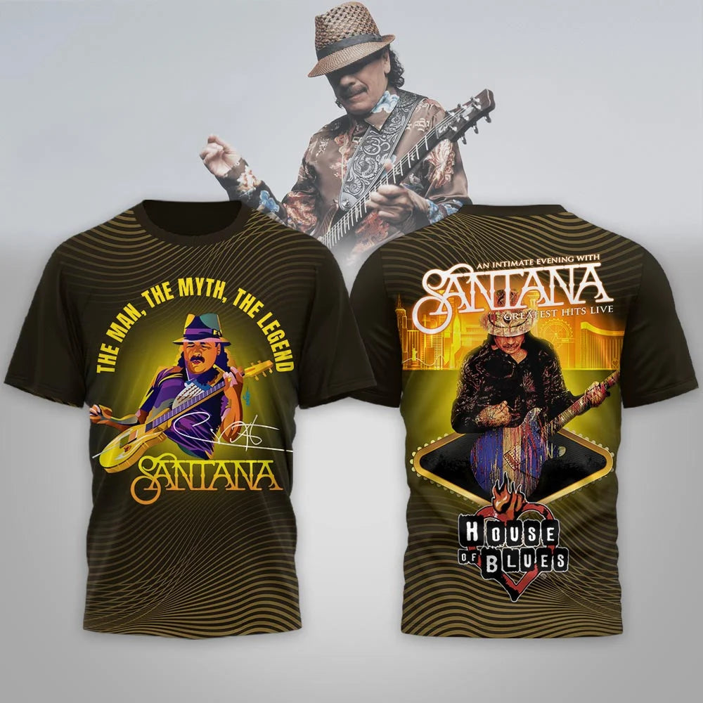 Santana An Intimate Evening With Greatest Hits Live House of Blues T-Shirt - LeagueLockerGear