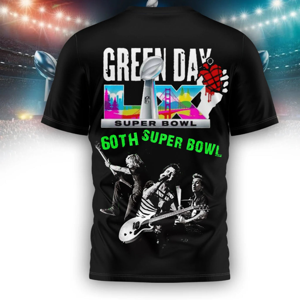 Green Day Super Bowl 60th Anniversary T-Shirt - LeagueLockerGear