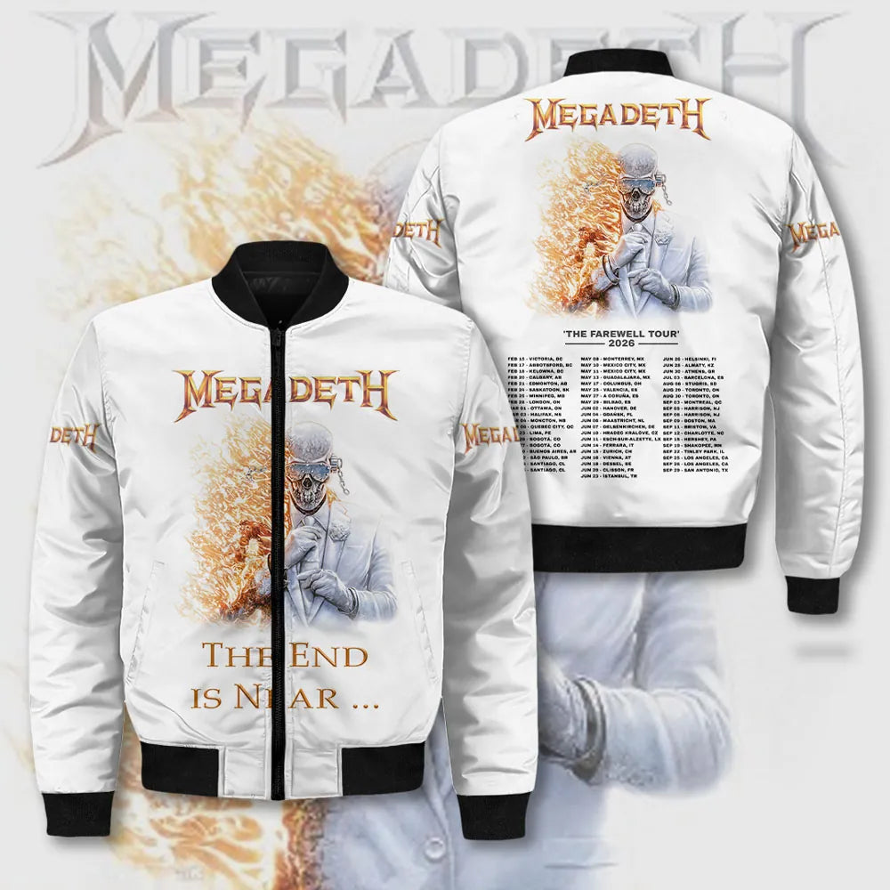 Megadeth The Farewell Tour 2026 Bomber Jacket - LeagueLockerGear