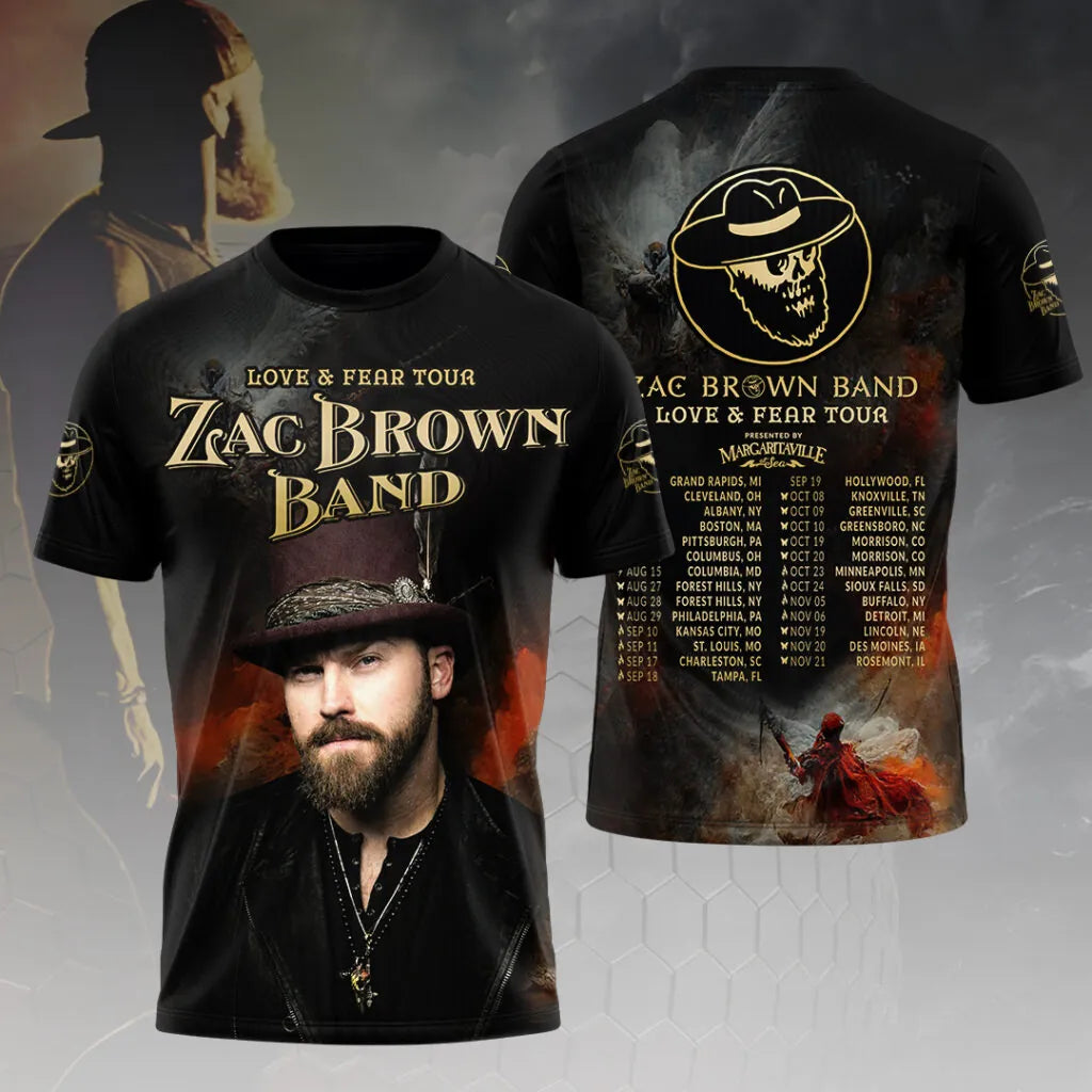 Zac Brown Band Tour 2026 3D T-Shirt - LeagueLockerGear
