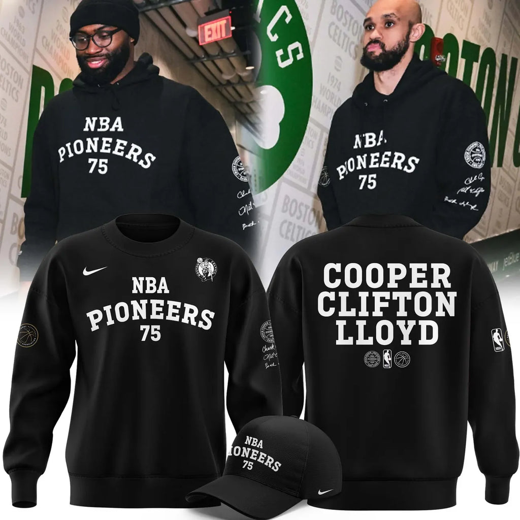 Boston Celtics NBA Pioneers 75 Cooper Clifton Lloyd Sweatshirt - LeagueLockerGear