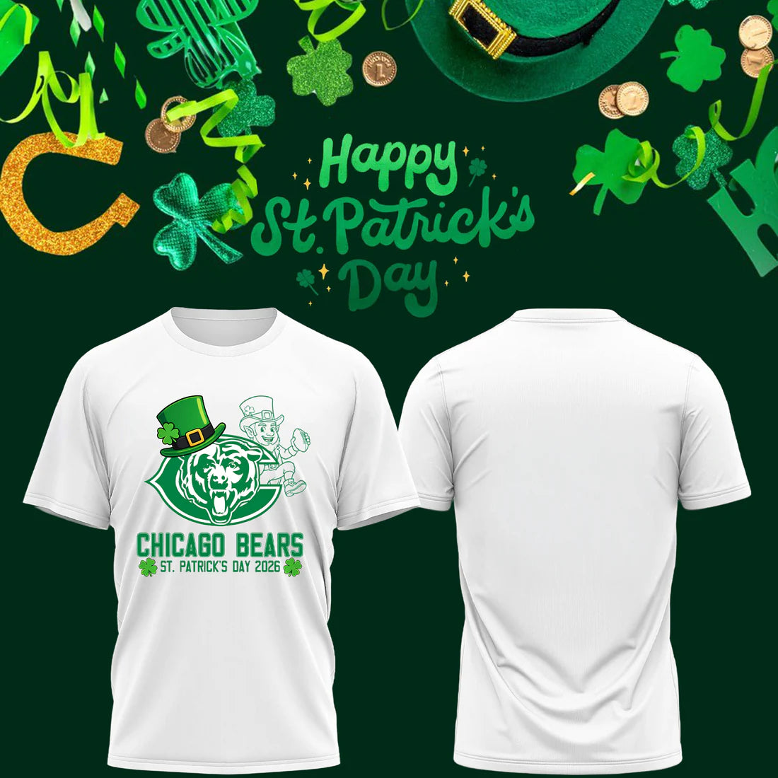 Chicago Bears St. Patrick's Day 2026 T-Shirt - LeagueLockerGear
