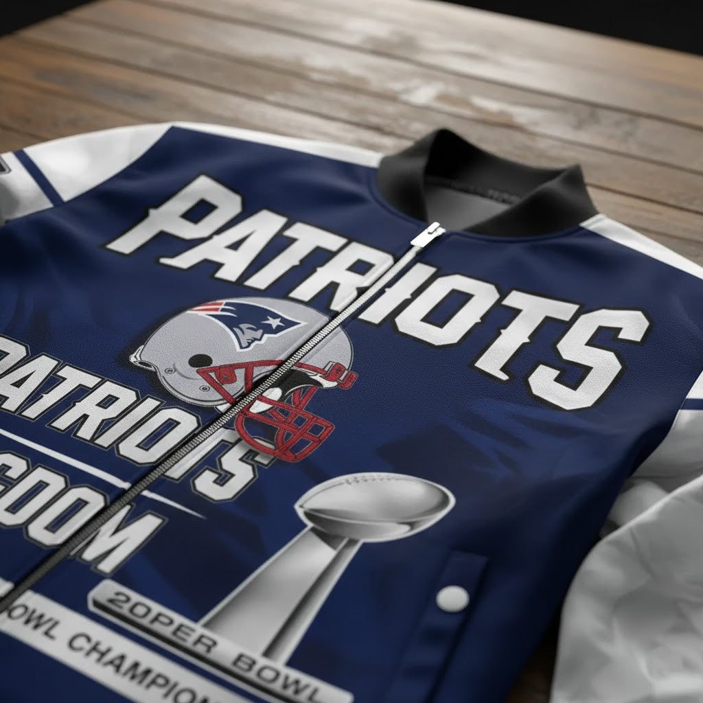 New England Patriots Super Bowl LX 2026 Champions Bomber Jacket - LeagueLockerGear