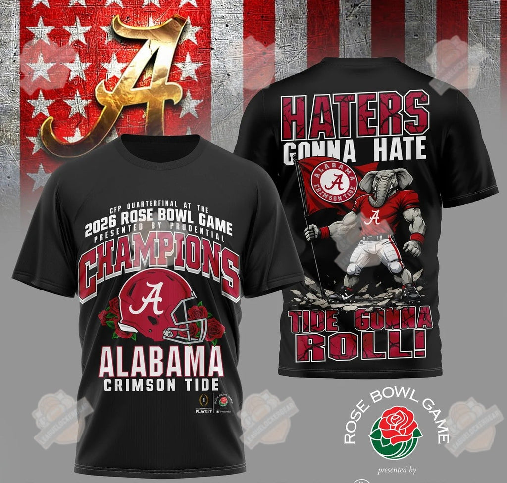 Alabama Crimson Tide 2026 Rose Bowl Game Champions T-Shirt - LeagueLockerGear