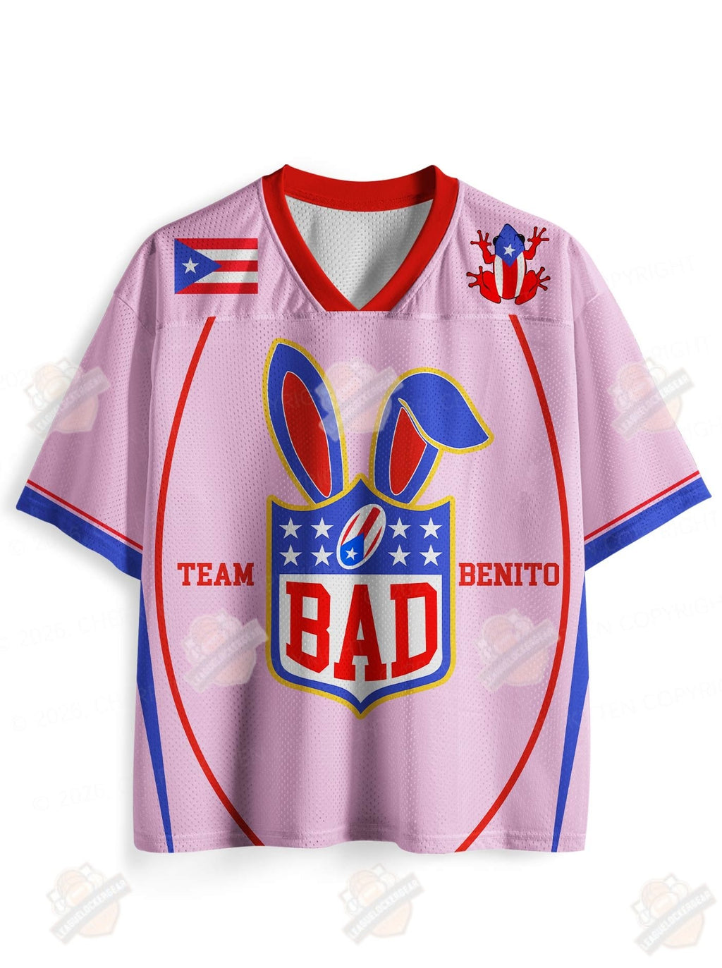 Bad Bunny Team Benito Pink Football Jersey - LeagueLockerGear