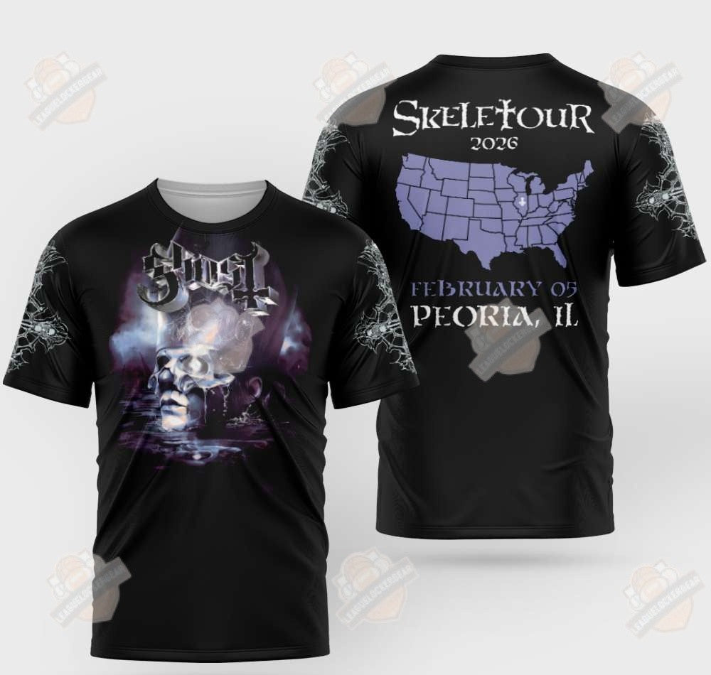Ghost Skeletour 2026 Peoria IL T-Shirt - LeagueLockerGear