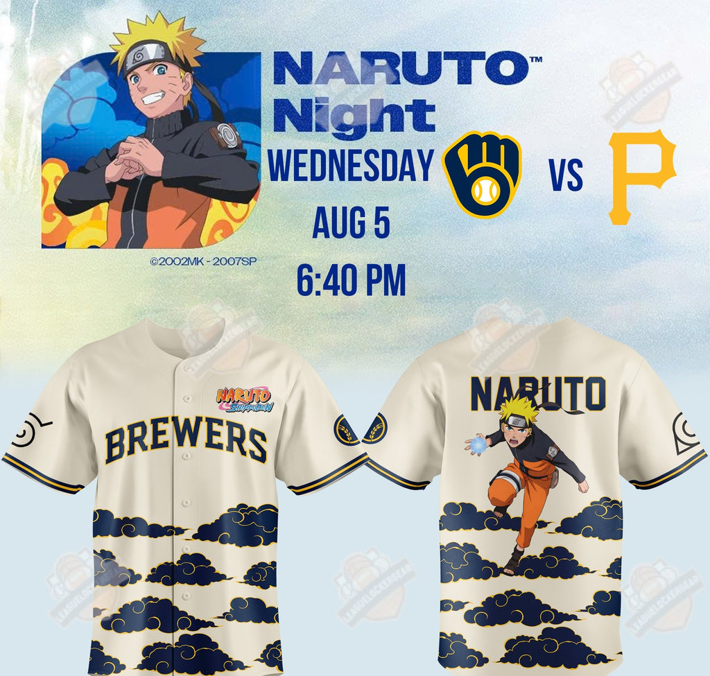Milwaukee Brewers Naruto Night Baseball Jersey - LeagueLockerGear