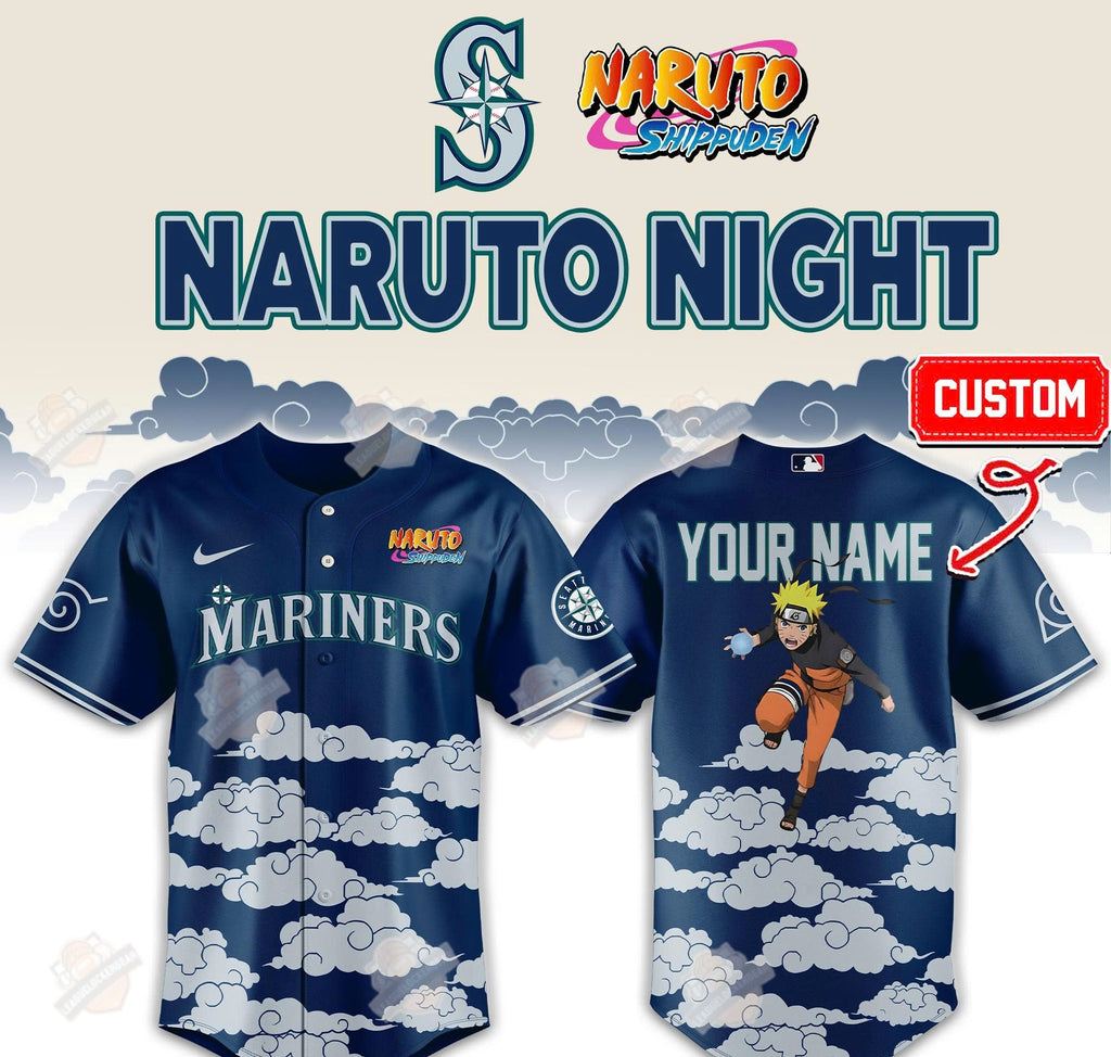 Seattle Mariners Naruto Night Custom Baseball Jersey - LeagueLockerGear