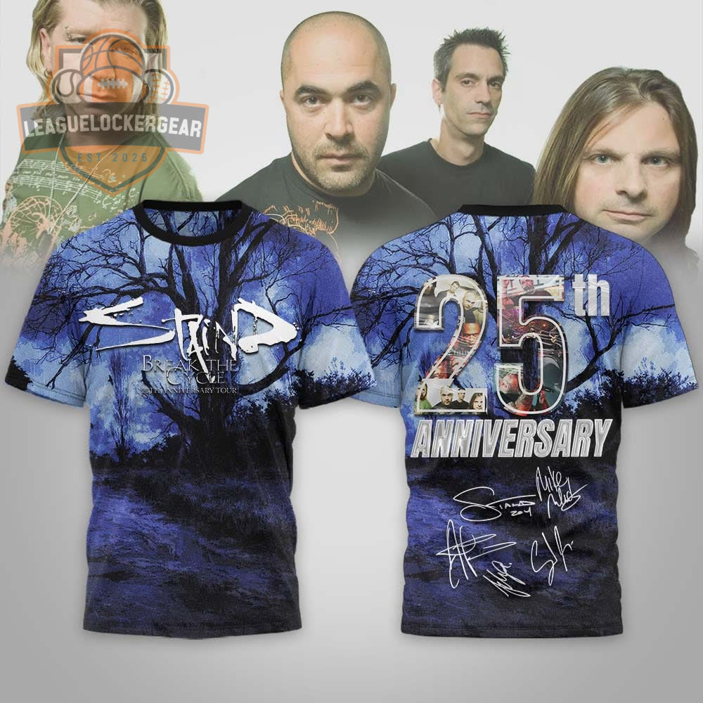Staind Break The Cycle 25th Anniversary Tour Signed 3D T-Shirt - LeagueLockerGear