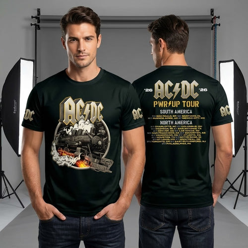 AC/DC PWR/UP TOUR 2026 Rock N Roll Train T-Shirt - LeagueLockerGear