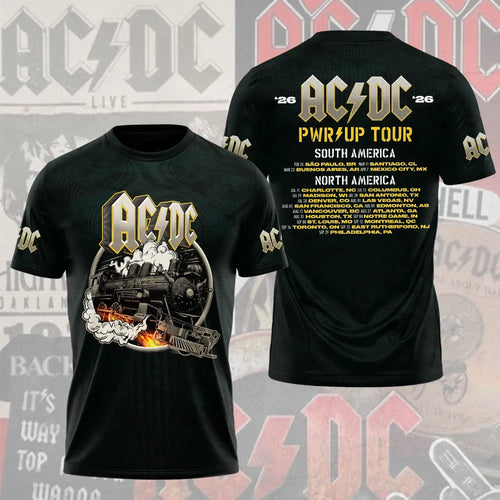AC/DC PWR/UP TOUR 2026 Rock N Roll Train T-Shirt - LeagueLockerGear