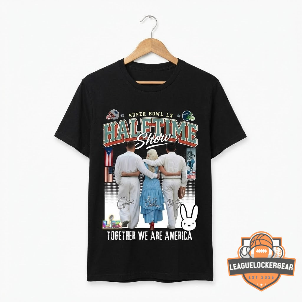 Bad Bunny Taylor Swift Post Malone Super Bowl LX Halftime Show T-Shirt - LeagueLockerGear