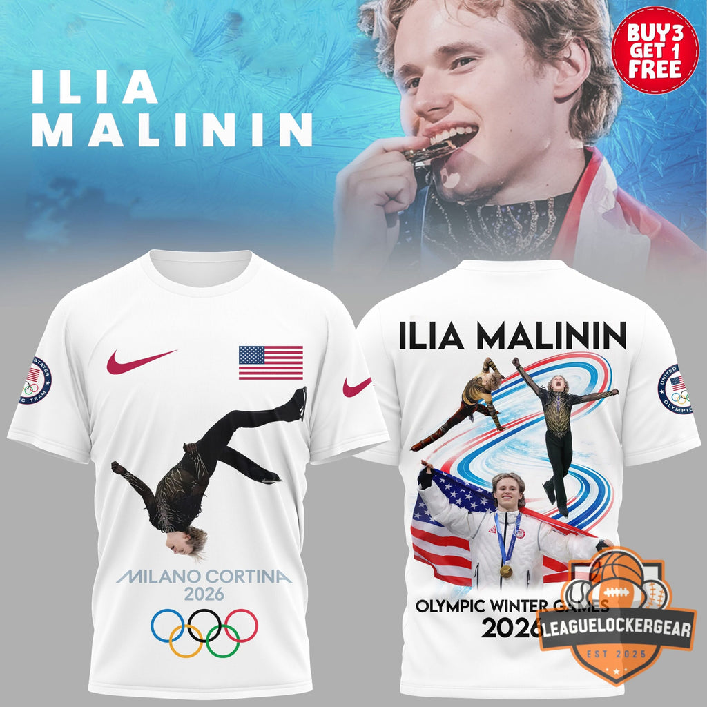 Ilia Malinin Milano Cortina 2026 Olympic Winter Games T-Shirt - LeagueLockerGear