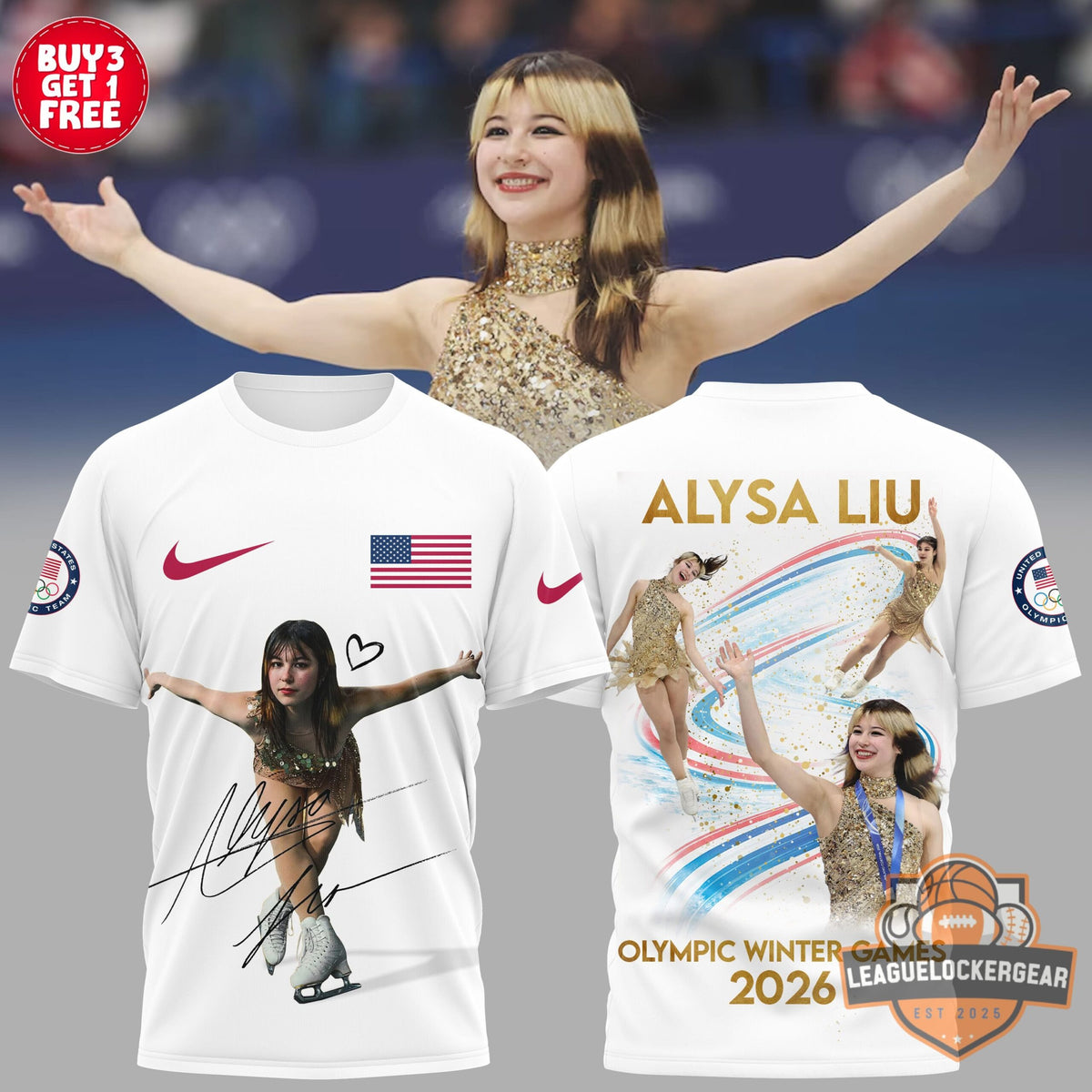 Alysa Liu Olympic Winter Games 2026 Team USA Signed T-Shirt - LeagueLockerGear