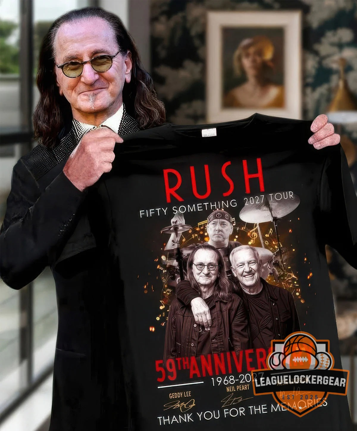 Rush 59th Anniversary 1968-2027 Fifty Something 2027 Tour Signatures T-Shirt - LeagueLockerGear