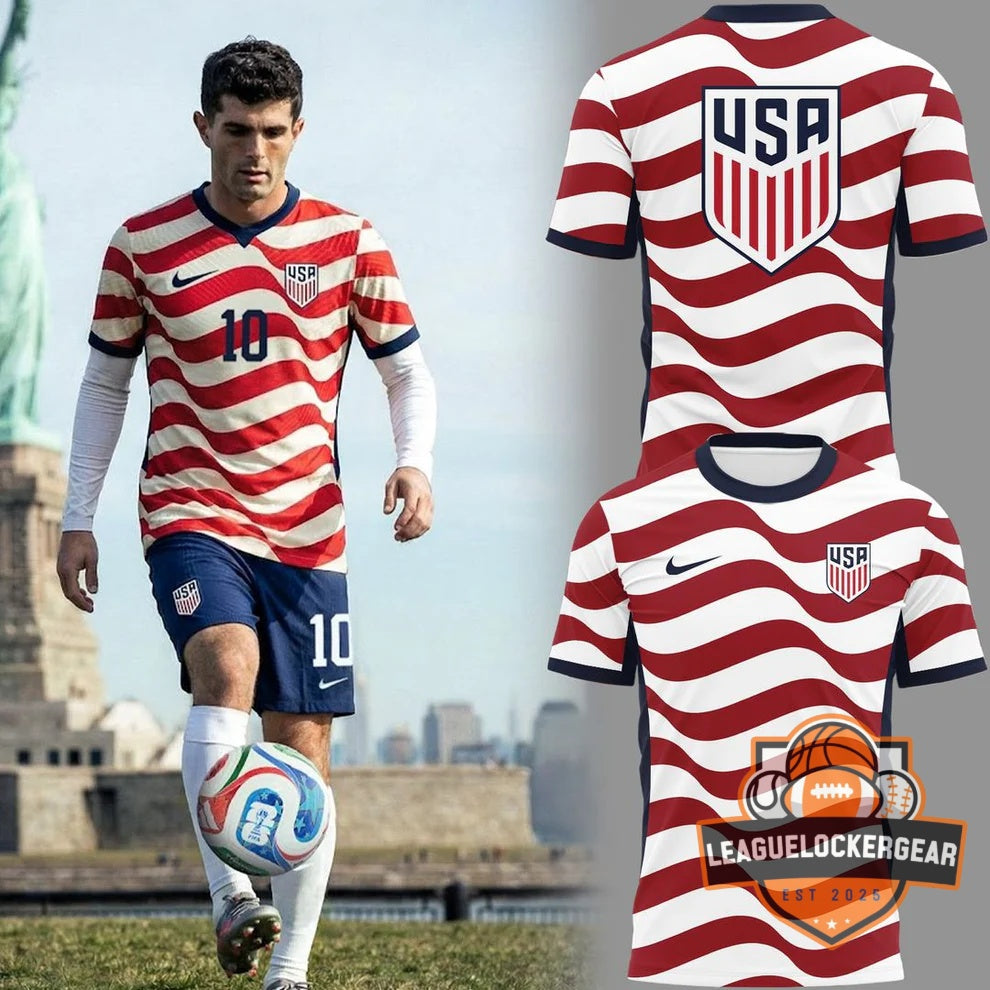 USA Soccer Wavy American Flag Concept Jersey - LeagueLockerGear