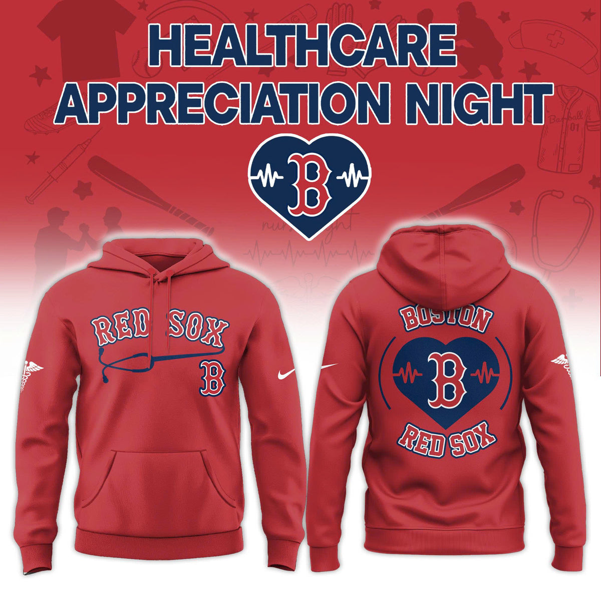 Boston Red Sox Healthcare Appreciation Night Hoodie - LeagueLockerGear
