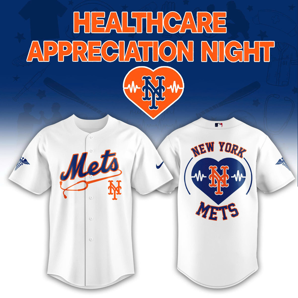 New York Mets Healthcare Appreciation Night Baseball Jersey - LeagueLockerGear