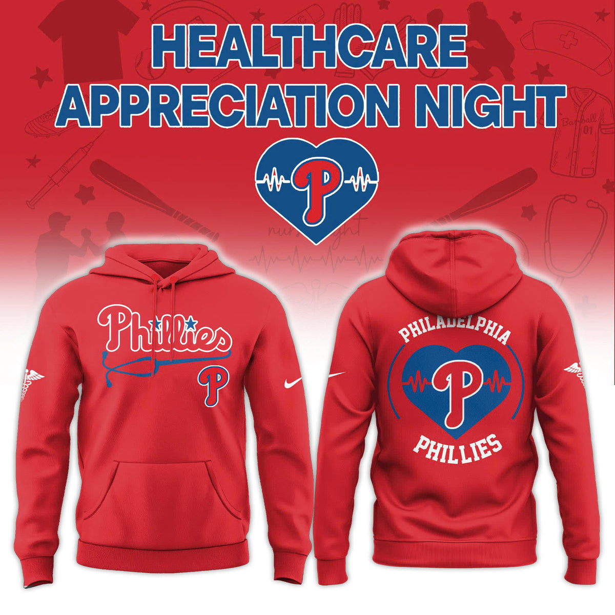 Philadelphia Phillies Healthcare Appreciation Night Hoodie - LeagueLockerGear