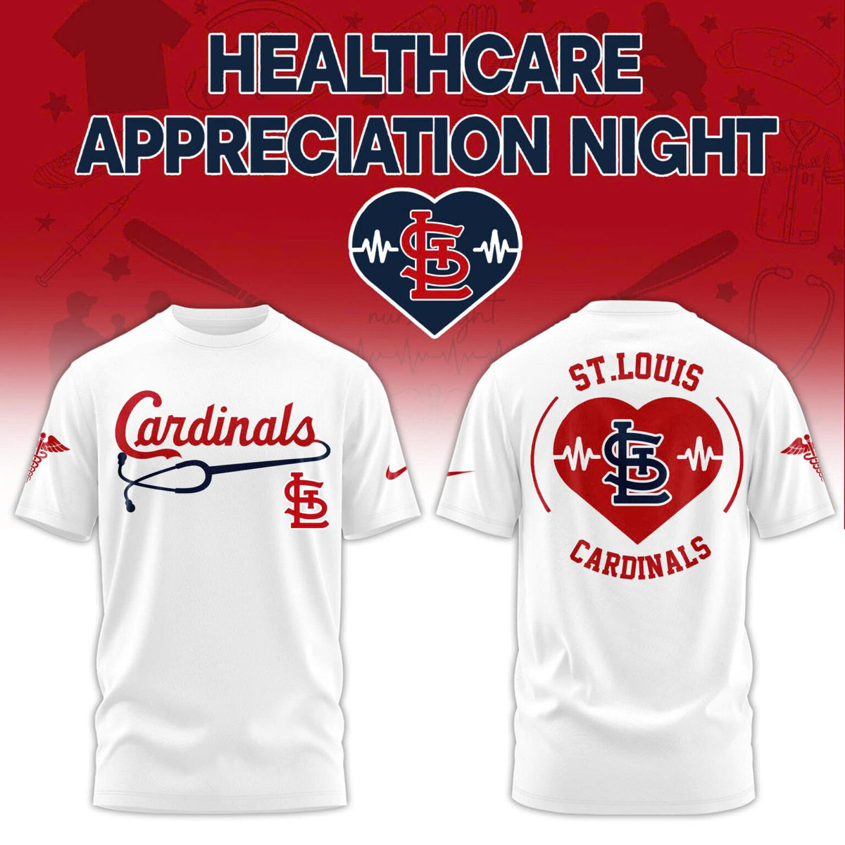 St. Louis Cardinals Healthcare Appreciation Night T-Shirt - LeagueLockerGear