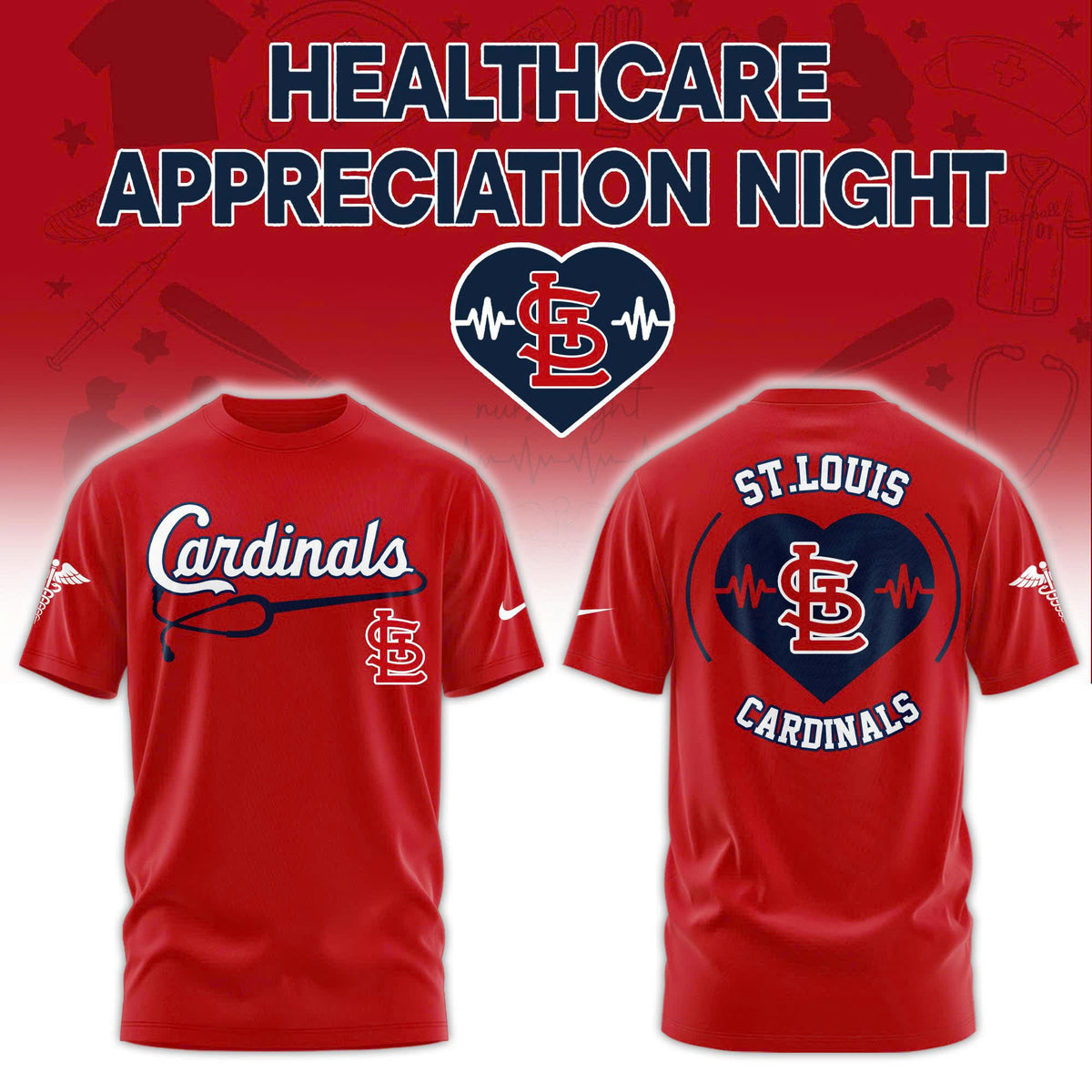 St. Louis Cardinals Healthcare Appreciation Night T-Shirt - LeagueLockerGear
