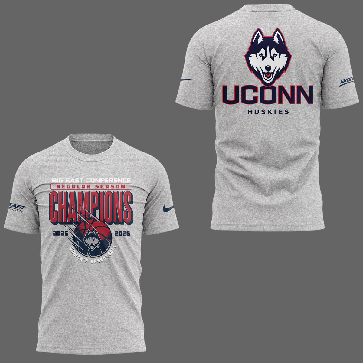 UConn Huskies Big East Conference Regular Season Champions 2025-2026 T-Shirt - LeagueLockerGear