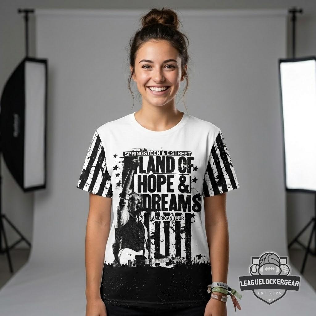 Bruce Springsteen & E Street Band Land Of Hope & Dreams American Tour T-Shirt - LeagueLockerGear