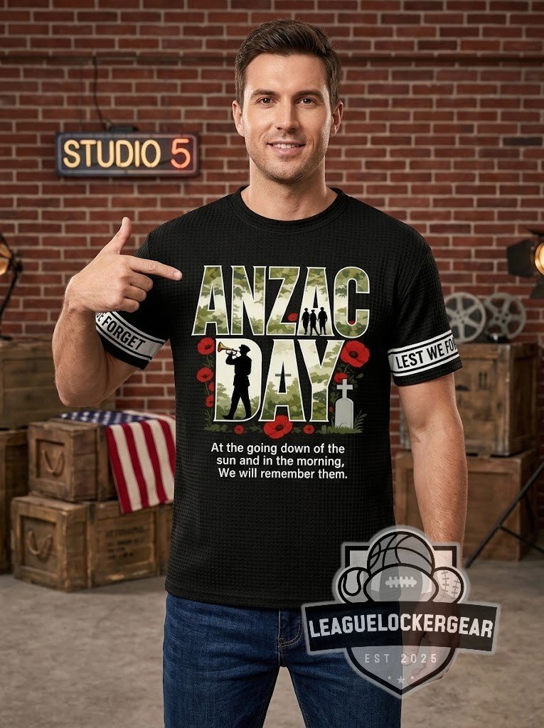 ANZAC Day Lest We Forget Poppies T-Shirt - LeagueLockerGear