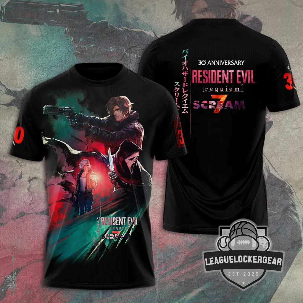 Resident Evil Requiem x Scream 30th Anniversary T-Shirt - LeagueLockerGear