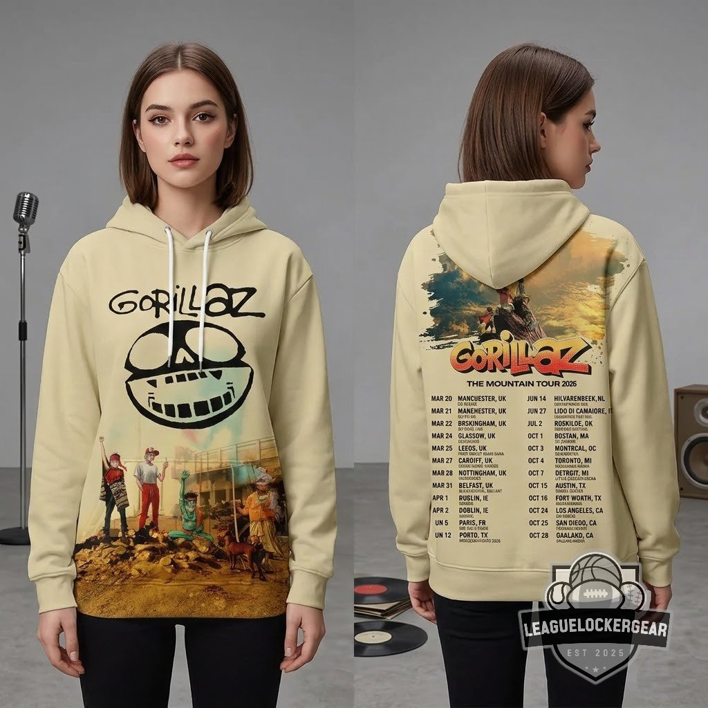 Gorillaz The Mountain Tour 2026 Hoodie - LeagueLockerGear