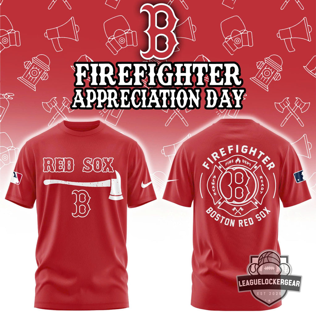 Boston Red Sox Firefighter Appreciation Day T-Shirt - LeagueLockerGear