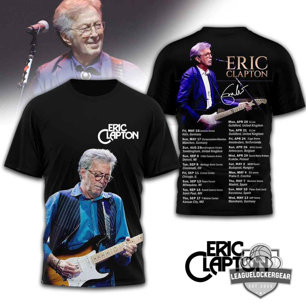 Eric Clapton Tour 2026 With Signature T-Shirt - LeagueLockerGear